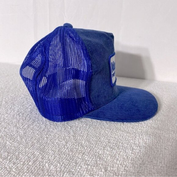 Vintage Blue Corduroy Norcen Energy Resources Mesh Back Snap Back Trucker Hat - Picture 4 of 10